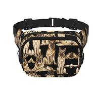 Riñoneras de perro pastor alemán para mujeres y hombres, riñoneras de moda para entrenamiento, correr, viajar, senderismo, NEGRO, One Size