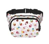 Riñoneras deliciosas de cupcakes para mujeres y hombres, riñoneras de moda para entrenamiento, correr, viajar, senderismo, NEGRO, One Size