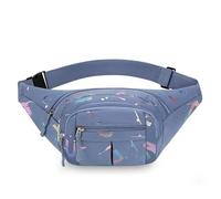 Riñoneras Hombre Hot Stamping Letters Outdoor Running Chest Bag Sport Waist Bags Multifunctional Women Waterproof Crossbody Shoulder(Blue)