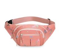 Riñoneras Hombre Hot Stamping Letters Outdoor Running Chest Bag Sport Waist Bags Multifunctional Women Waterproof Crossbody Shoulder(Pink)