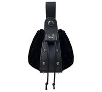 Riñoneras Hombre Monedero Vintage Medieval con Estampado de dragón y Lobo, Accesorios for Halloween, Cosplay y Caballeros Vikingos(Black)