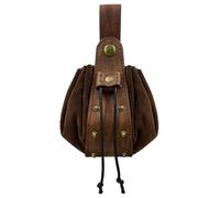 Riñoneras Hombre Monedero Vintage Medieval con Estampado de dragón y Lobo, Accesorios for Halloween, Cosplay y Caballeros Vikingos(Brown)