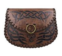 Riñoneras Hombre Riñonera Medieval de Piel sintética, Estilo Vintage, Hecha a Mano, for Colgar, for Caballero, Pirata, Fiesta, Cosplay, Unisex(Brown2)