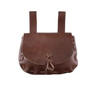 Riñoneras Hombre Riñonera Retro de Cuero sintético Estilo Punk Medieval for Hombre y Mujer, Monedero, Bolsa de Dados, con botón a presión for Exteriores, Accesorios de Cosplay(Brown)