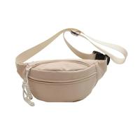 Riñoneras Hombre Waist Bag Women New Canvas Leisure Portable Zipper Korean Style Chest Shoulder Sports(Beige)