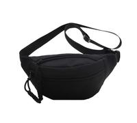 Riñoneras Hombre Waist Bag Women New Canvas Leisure Portable Zipper Korean Style Chest Shoulder Sports(Black)