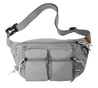 Riñoneras Mujer Hombre, Riñonera Grande Impermeable Bolso de Cintura Deportiva con Cinturón Ajustable para Viajes Casual Senderismo Bici Entrenamiento Paseo de Perro (Gris)