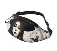 Riñoneras para hombres y mujeres, mochila de moda con cinturón ajustable para viajes, deportes, correr. Brujería mágica bruja bohemia dibujo impresión, Dibujo bohemio de bruja mágica bruja, Talla