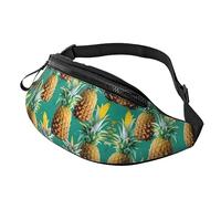Riñoneras para hombres y mujeres, mochila de moda con cinturón ajustable para viajes, deportes, correr. Impresión de dos gecos, Piña tropical hawaiana, Talla única