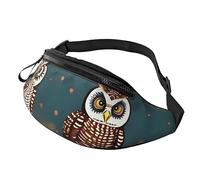 Riñoneras para hombres y mujeres, mochila de moda con cinturón ajustable para viajes, deportes, correr. Brujería mágica bruja bohemia dibujo impresión, Búhos Mágicos, Talla única