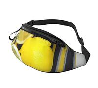 Riñoneras para hombres y mujeres, mochila de moda con cinturón ajustable para viajes, deportes, correr. Estampado de rayas amarillas de limón, Rayas amarillas de ralladura de limón, Talla única