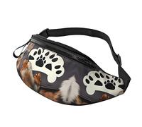 Riñoneras para hombres y mujeres, mochila de moda con cinturón ajustable para viajes, deportes, correr. Brujería mágica bruja bohemia dibujo impresión, Patas de perro amante, Talla única