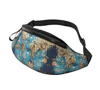 Riñoneras para hombres y mujeres, mochila de moda con cinturón ajustable para viajes, deportes, correr. Estampado de patrón Yin Yang, Mapa de Geografía Mundial, Talla única