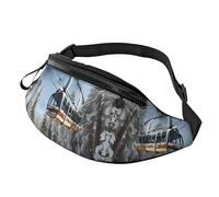 Riñoneras para hombres y mujeres, mochila de moda con cinturón ajustable para viajes, deportes, correr. Estampado de ciervo de cola blanca en el desierto, Telesilla de cable de invierno, Talla única