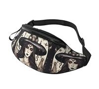 Riñoneras para hombres y mujeres, mochila de moda con cinturón ajustable para viajes, deportes, correr. Muchos dibujos animados pequeños aviones impresos, Brujería mágica bohemia, Talla única
