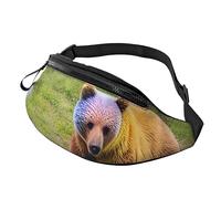 Riñoneras para hombres y mujeres, paquete de correa de moda con cinturón ajustable para viajes, deportes, correr. Estampado de muchas patatas, Muchos osos coloridos, Talla única