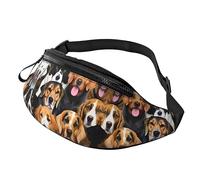 Riñoneras para hombres y mujeres, paquete de correa de moda con cinturón ajustable para viajes, deportes, correr. Estampado de muchas patatas, Muchos perros (Many dogs), Talla única