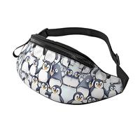Riñoneras para hombres y mujeres, paquete de correa de moda con cinturón ajustable para viajes, deportes, correr. Estampado de muchas patatas, Dibujo de muchos pingüinos bebés lindos, Talla única