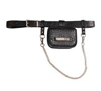 Riñoneras Steampunk Riñonera pequeña con Cadena de Estilo Punk for Mujer, Bolso Colgante pequeño, cinturón Fino Decorativo versátil for Estudiantes (Color : Black, Size : 1pcs)