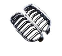 Riñones Dobles Negro Para BMW Serie 3 F30 F31 F35 2012-2019 Parrilla Delantera De Riñón Rhyming Negra/cromada Rejillas delanteras para capó riñón(Style 4)