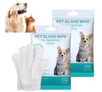 Rinse-Free Dog Shampoo Mitts,Hypoallergenic Cleaning Gloves for Pets,Waterless Bath & Paw Wipes for Dogs & Cats,Gentle Deodorizing & Cleansing for Puppy & Kitten (2)