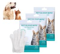 Rinse-Free Dog Shampoo Mitts,Hypoallergenic Cleaning Gloves for Pets,Waterless Bath & Paw Wipes for Dogs & Cats,Gentle Deodorizing & Cleansing for Puppy & Kitten (3)