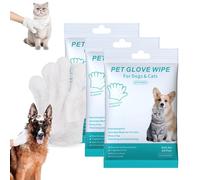 Rinse Free Dog Shampoo Mitts, Hypoallergenic Pet Bath Wipes, Portable Thickened Pets Glove Wipes, Easy Wipe The Paws and Body Cleaning Mitt, No Rinsing, 1 Package (6 Pcs) (3 Pack)