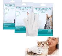 Rinse Free Dog Shampoo Mitts, Pet Glove Wipes For Dogs, 6 Packs No Rinse Waterless Dog Wash Mittens, Pet Bath Wipes Cleaning Gloves, Extra Thick/Unscented Glove Wipes (3PCS)