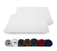 Rinsl Juego de 2 alfombrillas de ducha, 100 % algodón, de rizo, 700 g/m², de secado rápido, lavable a máquina, absorbente de agua (blanco, 50 x 70 cm, 2 unidades)