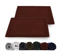 Rinsl Juego de alfombrillas de ducha, algodón de rizo, 700 g/m², de secado rápido, lavable a máquina, color rojo oscuro (rojo burdeos, 50 x 70 cm, 2 unidades)