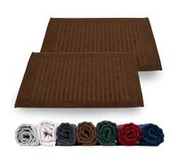 Rinsl Juego de alfombrillas de ducha, algodón de rizo, 700 g/m², de secado rápido, lavable a máquina, color marrón oscuro, chocolate (marrón, 50 x 70 cm, 2 unidades)