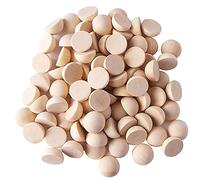 Rinteea 100 Piezas de 20 Mm de Media Cuentas de Madera, Bolas de Madera Redondas Naturales Divididas Sin Terminar Cuentas Sueltas para Manualidades NavideñAs