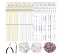 Rinteea Kit para Hacer Aretes Personalizados con 1192 Piezas de Cuentas con Letras y Nombres, para Aretes de Cuentas de Colores de 4 mm, Suministros para Manualidades de Bricolaje