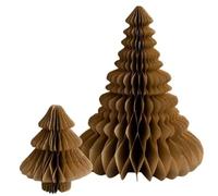 Rinteea Mini Árbol de Navidad 3D Decoración de Papel Accesorios Fotográficos Navideños Decoración de Año Decoración del Hogar Marrón