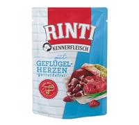 RINTI Carne de aves, 10 x 400 g, alimento completo para perros adultos en bolsa fresca, sin cereales, con alto porcentaje de carne, para regular la digestión