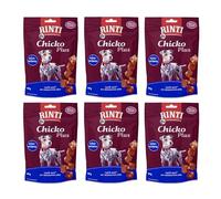 Rinti Chicko Plus Dados de Queso y Pato para Perros | Paquete de 6 | 6 x 80 g | Filete de Pechuga de Pato Secado al Aire Suavemente | Bolsa Reutilizable Práctica