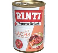 RINTI - Comida húmeda con 70% de Carne para Perros Adultos. Alimento Completo sin Cereales en Lata sin Soja, colorantes ni conservantes | 12 x 400 g salmón