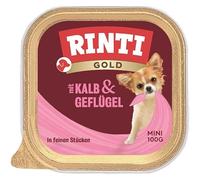 Rinti Gold Mini ternera y aves de corral | 16 x 100 g comida para perros