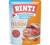 RINTI - Kennerfleisch Junior | Comida húmeda con 70% de Carne para Perros en Crecimiento. Alimento Completo sin Cereales en Lata sin Soja, colorantes y conservantes | 10 x 400 g de Pollo