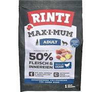 RINTI - MAX-i-Mum | Alimento seco para Perros Adultos con 50% de Carne y despojos. Alimento Completo sin Cereales en Bolsa con una proporción equilibrada de proteínas/Grasas. 7 x 1 kg de Pollo