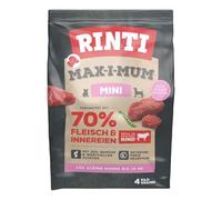 RINTI - Max-i-Mum Mini | Alimento seco para perros pequeños y adultos con 70% de carne y despojos. Alimento completo sin cereales con una proporción equilibrada de proteínas/grasas. 2 x 4 kg de vacuno