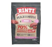 RINTI - Max-i-Mum Mini | Alimento seco para perros pequeños y adultos con 70% de carne y despojos. Alimento completo sin cereales con una proporción equilibrada de proteínas/grasas. 7 x 1 kg de vacuno