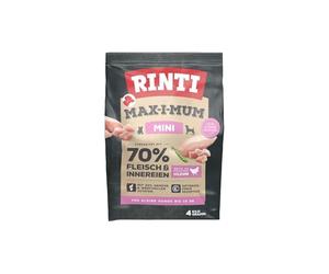 RINTI - MAX-i-Mum Mini | Alimento seco para Perros pequeños y Adultos con 70% de Carne y despojos. Alimento Completo sin Cereales con una proporción equilibrada de proteínas/Grasas. 2 x 4 kg de Pollo