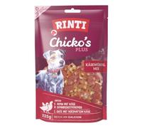 RINTI - Mezcla de Cubitos de Queso Chicko Plus | Deliciosos Aperitivos con Carne Fresca para Perros Adultos. Bocadillo Rico en Calcio para Perros en Bolsa Fresca | 225 g de Pollo con Queso y jamón +