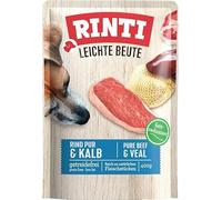 RINTI - Presa Ligera | Comida húmeda Reducida en Grasa con Piezas Naturales de Carne para Perros Adultos sensibles. Alimento Completo en Bolsa sin aditivos Artificiales. 10 x 400 g de Carne Pura +