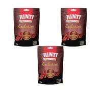Rinti Singlefleisch Exclusive Avestruz Puro | Paquete Triple | 3 x 50 g | Snack de recompensa para Perros Adultos | para Perros sensibles con alergias o intolerancias | Fácil de digerir