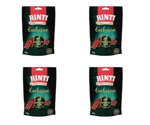 RINTI Singlefleisch Exclusive Snack Ciervo Puro | Paquete de 4 | 4 x 50 g | Complemento alimenticio para Perros Adultos |Exclusivamente Ciervo para Perros sensibles con alergias