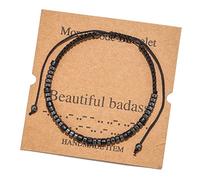RINTOLER Pulseras con código morse para mujeres y hombres, regalos inspiradores divertidos para el día de San Valentín para ella, mejores amigos, pulseras motivacionales, joyas inspiradoras, pulseras