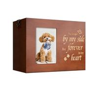 RINVEE Urnas para mascotas para perros o gatos, cenizas con marco de fotos, caja de recuerdos de madera para recuerdos con franela negra como forro, regalos conmemorativos de mascotas para perros