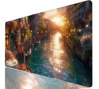 Río Alfombrilla Escritorio XXL 900x400 mm Puente Mouse Pad Grande, Protector de Mesa Impermeable, Alfombrilla Ratón XL con Base Antideslizante, Accesorios Oficina Modernos, Regalo para Familia H0-1058